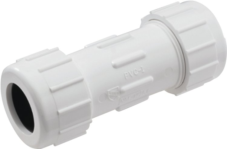 (image for) B & K 160-103 Double Seal Coupling, 1/2 in, Compression, PVC