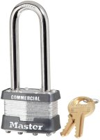 (image for) Master Lock 1KALJ 2729 Padlock, Keyed Alike Key, 5/16 in Dia Shackle, 2-1/2 in H Shackle, Nickel Hardened Steel Shackle