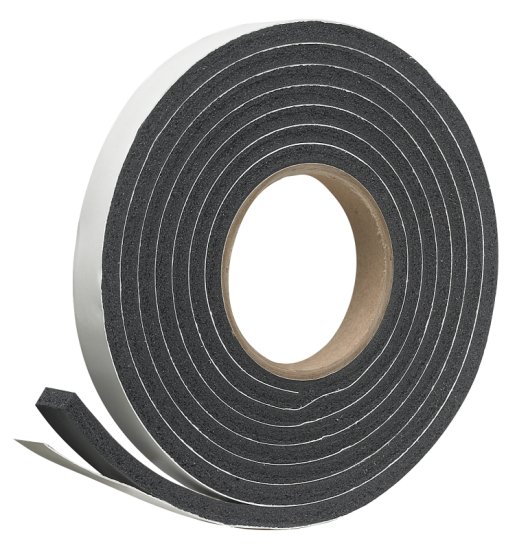 (image for) Frost King R534H Foam Tape, 3/4 in W, 10 ft L, 5/16 in Thick, Rubber, Black