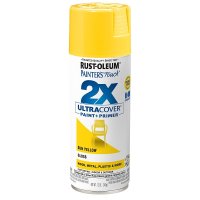 (image for) Rust-Oleum Painter's Touch 2X Ultra Cover 334046 Spray Paint, Gloss, Sun Yellow, 12 oz, Aerosol Can