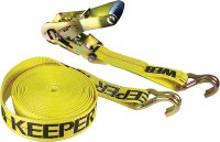 (image for) Keeper 04622 Tie-Down, 2 in W, 27 ft L, Polyester, Yellow, 3333 lb, J-Hook End Fitting