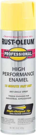 (image for) Rust-Oleum 7543838 Safety Spray Paint, Gloss, Safety Yellow, 15 oz, Can