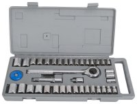 (image for) Vulcan TG040-2 Socket Set, Carbon Steel, Chrome, Silver