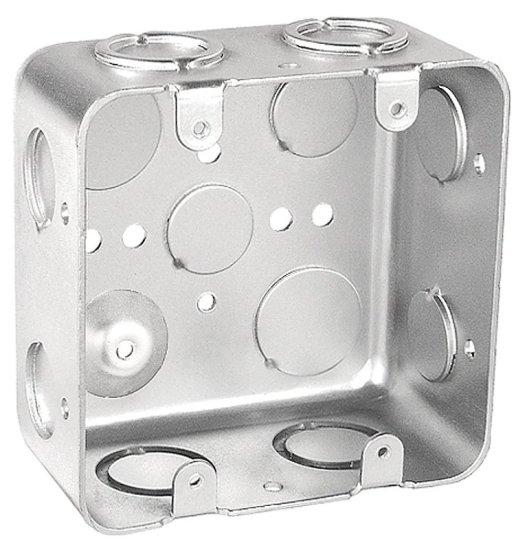 (image for) Southwire MGSB-2-UPC Switch Box, 2-Gang, 12-Knockout, 1/2, 3/4 in Knockout, Steel, Silver, Galvanized