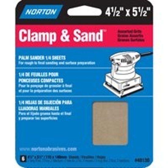 (image for) Norton 48130 Multi-Stand Sheet, 4-1/2 in W, 5-1/2 in L, 100, 150, 220 Grit, Fine/Medium/Very Fine, Paper Backing