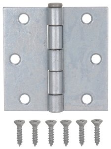 (image for) ProSource LR-044-PS Utility Hinge, Steel, Galvanized, Removable Pin, 180 deg Range of Motion, Full Mortise Mounting