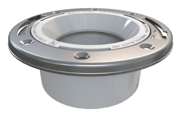 (image for) Oatey 43499 Closet Flange, 4 in Connection, PVC, White, For: 4 in Pipes