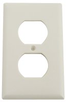 (image for) Eaton Wiring Devices 2132W-BOX Series Receptacle Wallplate, Duplex, Standard-Size, 4-1/2 in L, 2-3/4 in W, 1-Gang