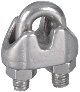 (image for) National Hardware 4230BC Series N830-312 Wire Cable Clamp, 1/8 in Dia Cable, 7/8 in L, Malleable Iron