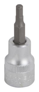 (image for) Vulcan 3506005120 Hex Bit Socket, 4 mm Tip, 3/8 in Drive, Chrome, 1-7/8 in OAL