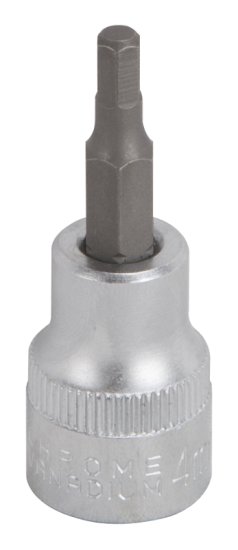 (image for) Vulcan 3506005120 Hex Bit Socket, 4 mm Tip, 3/8 in Drive, Chrome, 1-7/8 in OAL
