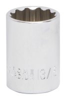 (image for) Vulcan MT6517437 Drive Socket, 13/16 in Socket, 1/2 in Drive, 12-Point, Chrome Vanadium Steel, Chrome