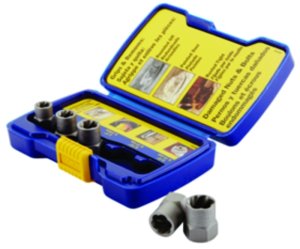 (image for) Irwin Bolt-Grip 394001 Bolt Extractor Set, 5-Piece, HCS, Specifications: Reverse Spiral Flute