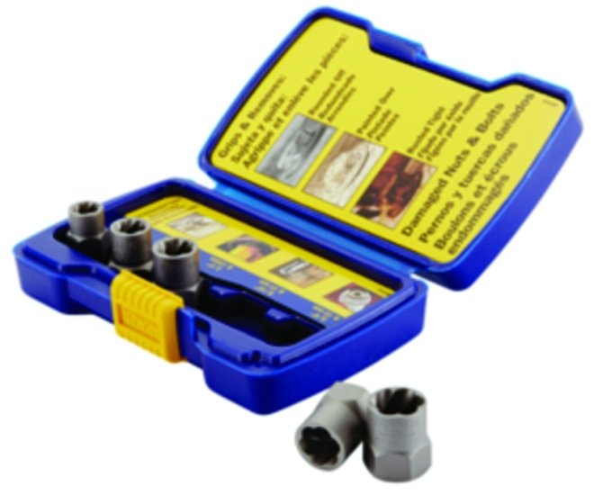 (image for) Irwin Bolt-Grip 394001 Bolt Extractor Set, 5-Piece, HCS, Specifications: Reverse Spiral Flute