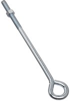 (image for) National Hardware N221-341 Eye Bolt, 1/2-13 Thread, 3-3/4 in L Thread, 1 in ID Dia Eye, 10.14 in L Shank, Steel, Zinc