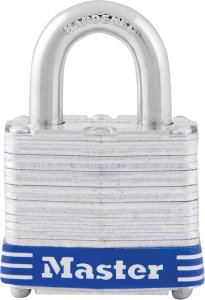 (image for) Master Lock 3KA 0464 Padlock, 1-9/16 in W Body, Key No: 464, Keyed Alike Key, Open Shackle, 9/32 in Dia Shackle