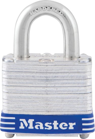 (image for) Master Lock 3KA 0464 Padlock, 1-9/16 in W Body, Key No: 464, Keyed Alike Key, Open Shackle, 9/32 in Dia Shackle