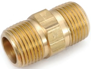 (image for) Anderson Metals 756122-12 Pipe Nipple, 3/4 in, MPT, Brass
