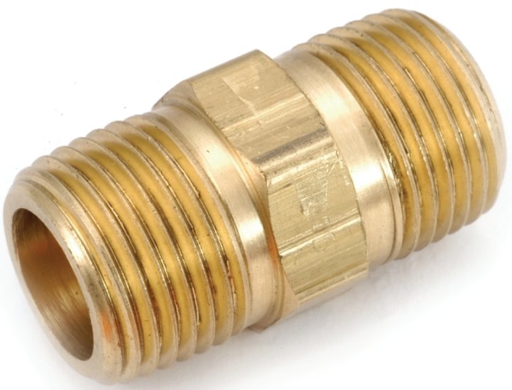 (image for) Anderson Metals 756122-12 Pipe Nipple, 3/4 in, MPT, Brass