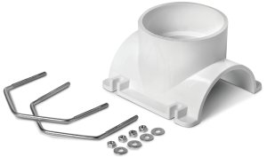 (image for) Oatey 43791 Saddle Tee Kit, 4 x 2 in Connection, Tee/Wye, PVC, Black/White