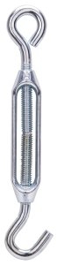 (image for) ProSource LR337 Turnbuckle, 5/16 in Thread, Hook, Eye, 9 in L Take-Up, Aluminum