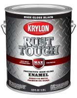 (image for) Krylon Rust Tough K09730008 Rust Preventative Paint, Gloss, Black, 1 gal, 400 sq-ft/gal Coverage Area