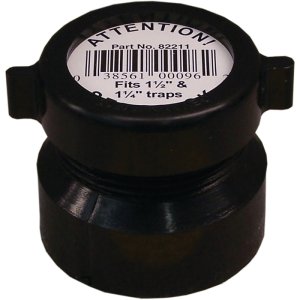 (image for) Canplas 102859ABC Trap Pipe Adapter, 1-1/2 x 1-1/4 in, Hub x Slip, ABS, Black, SCH 40 Schedule