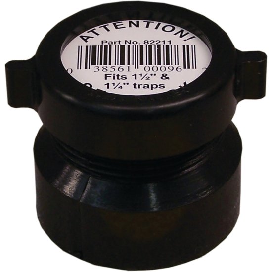 (image for) Canplas 102859ABC Trap Pipe Adapter, 1-1/2 x 1-1/4 in, Hub x Slip, ABS, Black, SCH 40 Schedule
