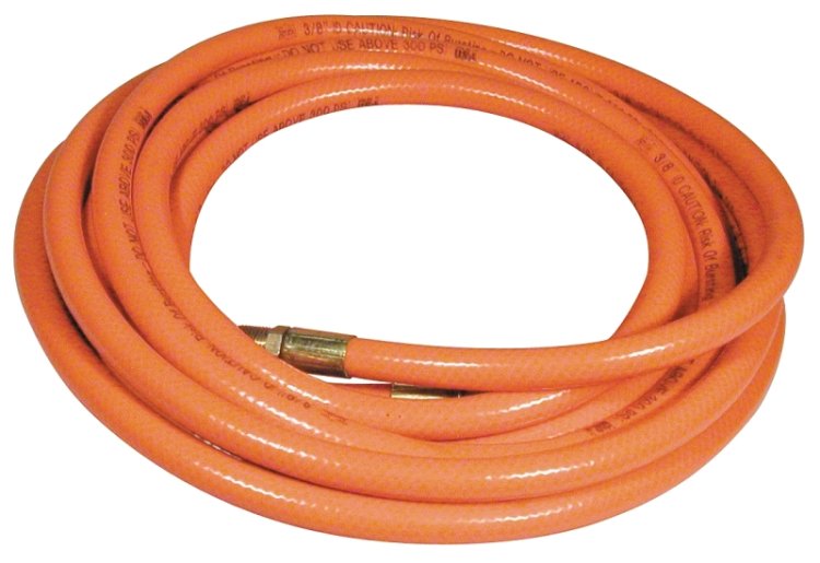 (image for) Amflo 576-25A Air Hose, 3/8 in OD, 25 ft L, MNPT, 300 psi Pressure, PVC, Orange