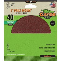(image for) Gator 3003 Sanding Disc, 5 in Dia, 40 Grit, Extra Coarse, Aluminum Oxide Abrasive, Paper Backing
