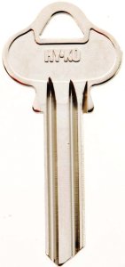(image for) Hy-Ko 11010L4 Key Blank, Brass, Nickel, For: Lockwood Cabinet, House Locks and Padlocks, L4 Key Number