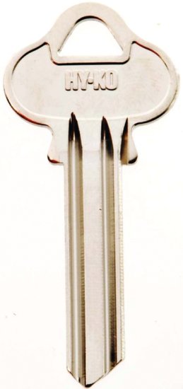 (image for) Hy-Ko 11010L4 Key Blank, Brass, Nickel, For: Lockwood Cabinet, House Locks and Padlocks, L4 Key Number