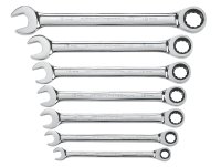 (image for) GearWrench 9417 Wrench Set, 7-Piece, Steel, Polished Chrome, Specifications: Metric Measurement