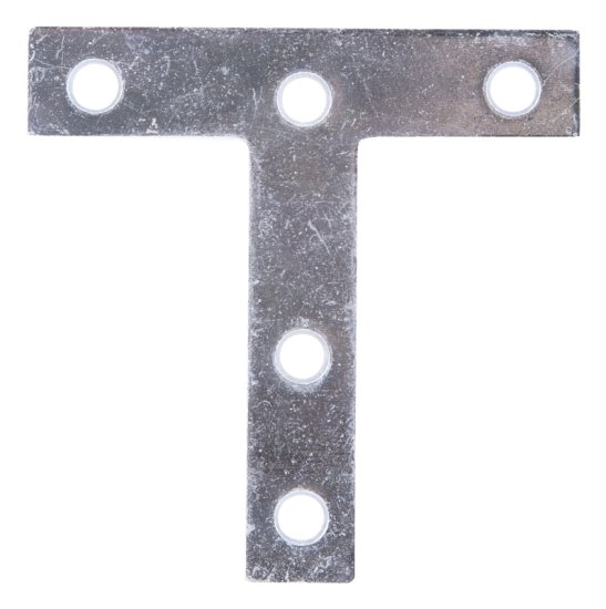(image for) ProSource TP-Z03-C2PS T-Plate, 3 in L, 3 in W, 2 mm Thick, Steel, Zinc