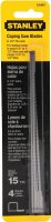 (image for) STANLEY 15-061 Coping Saw Blade, 6-1/4 in L, 15 TPI, HCS Cutting Edge