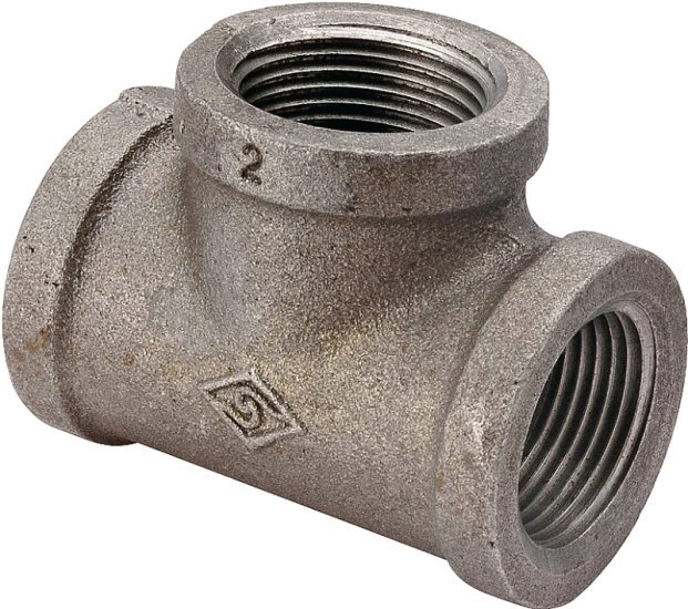 (image for) ProSource 11A-1/2B Pipe Tee, 1/2 in, Threaded, Malleable Iron, SCH 40 Schedule, 300 PSI Pressure