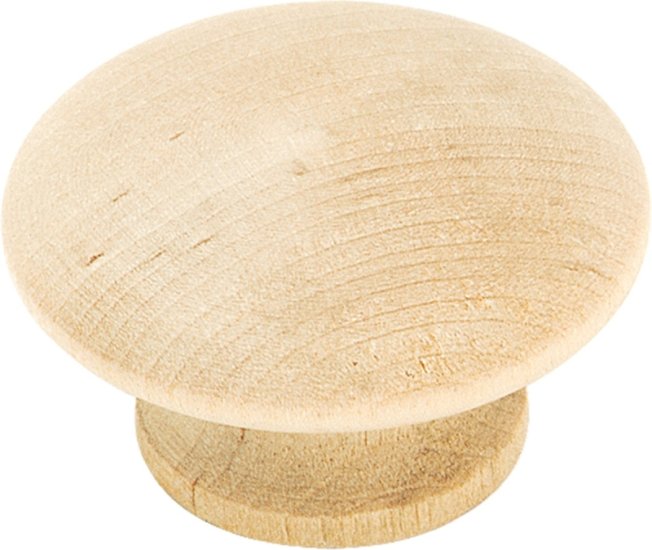 (image for) Amerock Allison Value Series BP813WD Cabinet Knob, 7/8 in Projection, Traditional, 1-1/2 in, Wood