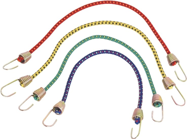 (image for) ProSource FH64074 Stretch Cord, 4 mm Dia, 10 in L, Blue/Green/Red/Yellow, Hook End