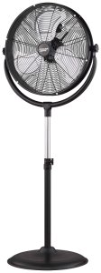 (image for) PowerZone FES50-T5 High-Velocity Pedestal Stand Fan, 120 V, 1.25 A, 20 in Dia Blade, 3-Blade, Metal Blade, Black