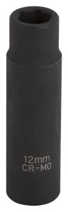 (image for) Vulcan MT6580210 Deep Impact Socket, 12 mm Socket, 1/2 in Drive, Deep Drive, 6-Point, Chrome Molybdenum Steel