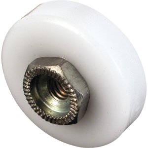 (image for) Prime-Line M 6001 Shower Door Roller, Flat Edge, Plastic/Steel, White, For: 3/4 in Tall, J-Shaped Tracks