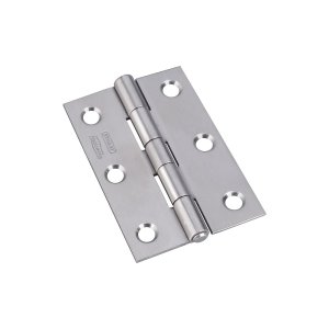 (image for) National Hardware N348-995 Narrow Hinge, 3 in W Frame Leaf, 0.065 in Thick Frame Leaf, Stainless Steel, Stainless Steel