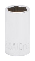 (image for) Vulcan MT6490171 Drive Socket, 10 mm Socket, 1/4 in Drive, 6-Point, Chrome Vanadium Steel, Chrome