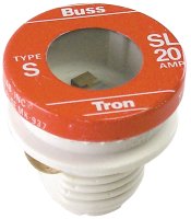 (image for) Bussmann SL-20 Plug Fuse, 20 A, 125 V, 10 kA Interrupt, Time Delay Fuse, Low Voltage