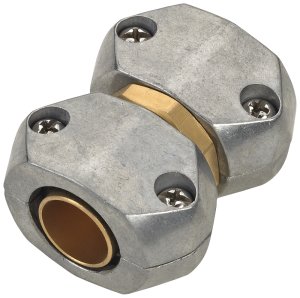 (image for) Landscapers Select GC535 Hose Mender, 5/8 to 3/4 in, Brass and zinc, Brass and Silver