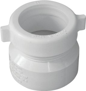(image for) Canplas 192851A Trap Pipe Adapter, 1-1/2 in, Hub x MNPT, PVC, White