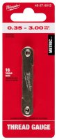 (image for) Milwaukee 49-57-5012 Metric Thread Pitch Gauge, 16-Leaf, 0.35 to 3 mm TPI/Pitch, Metal