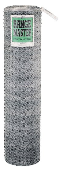 (image for) Rangemaster 5936 Poultry Net, 50 ft L, 36 in W, 20 Gauge, Hexagonal Mesh, 1 in Mesh, Galvanized Steel