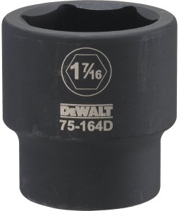 (image for) DEWALT DWMT75164OSP Impact Socket, 1-7/16 in Socket, 7/8 in D Socket, 3/4 in Drive, 6-Point, CR-440 Steel, Black Oxide