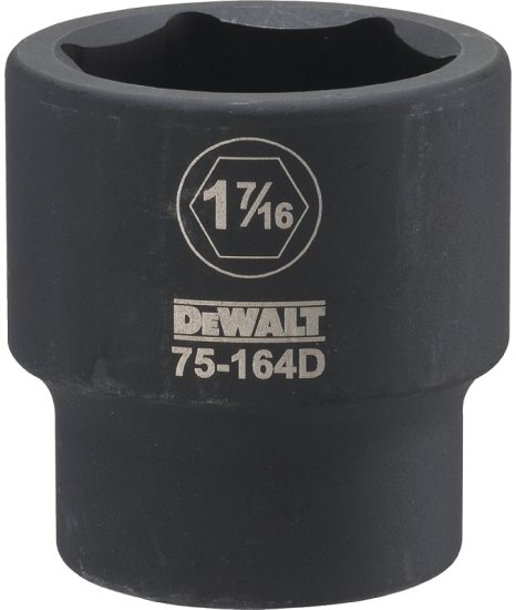 (image for) DEWALT DWMT75164OSP Impact Socket, 1-7/16 in Socket, 7/8 in D Socket, 3/4 in Drive, 6-Point, CR-440 Steel, Black Oxide